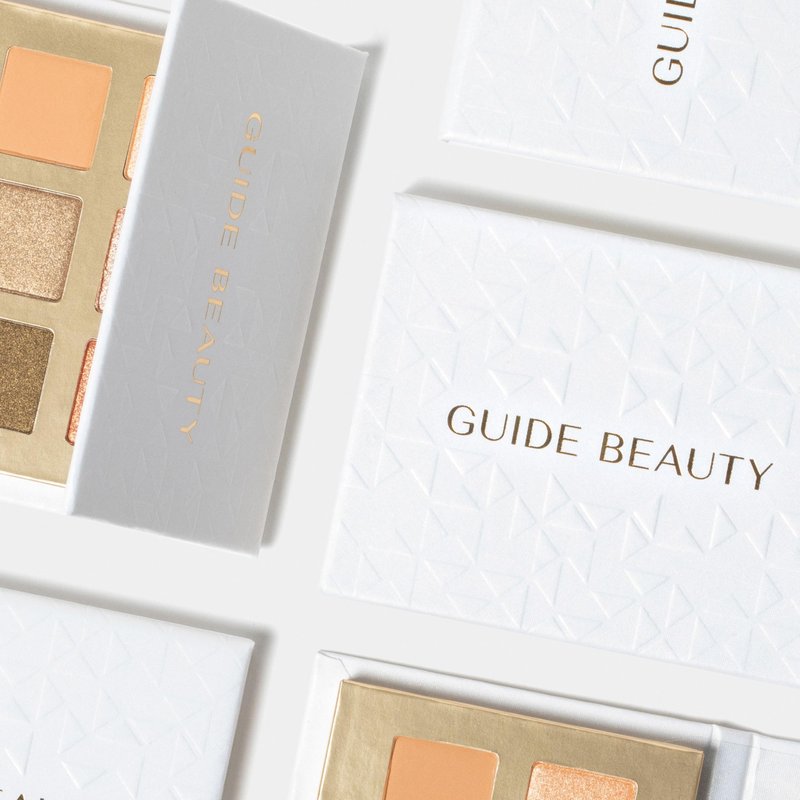 Guide Beauty Shadow Palette, Shimmer Eyeshadow Palette Featuring Hues Ranging from Radiant Golden Champagne & Copper Rose to Dusky Greens, Universal, Ergonomic Design, 6 Shades, 1 pc