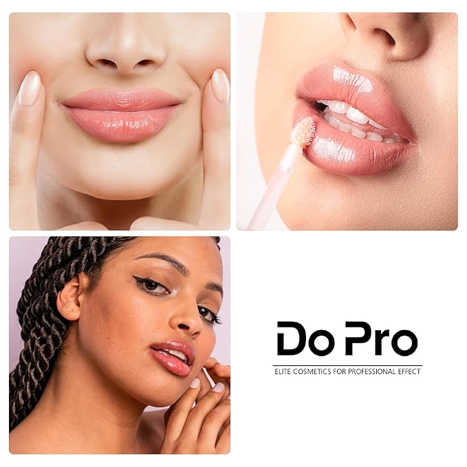 Lip Plumper Gloss with Stimulating Roller for Maximum Absorption and Long-Lasting Results – Lip Gloss with Hyaluronic Acid, Collagen, Vitamins C & E – Volumizing and Hydrating Lip Plumping Serum – 5ml