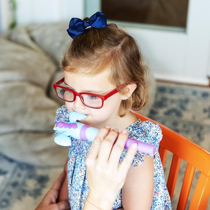 TalkTools Jiggler - Chewable Oral Facial Massager - Oral Sensory Massager - Calming Motor Therapy for Kids - Unicorn/Sloth - Set of 2