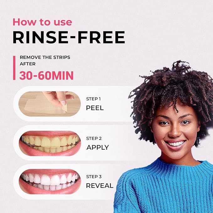 Teeth Whitening Strips - Enamel-Safe Formula & Clinically Tested, 28 Strips for Brighter Smile, Stain Focus Technology with Sensitive Teeth Care