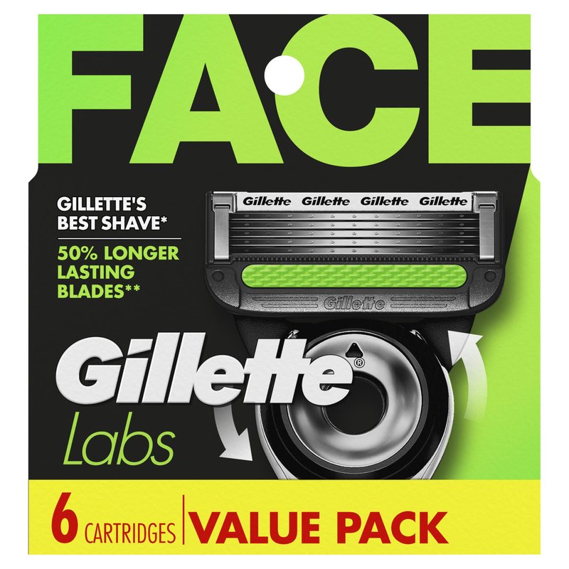 Gillette Labs Razor Blade Shaving Refills for Men, 6 count