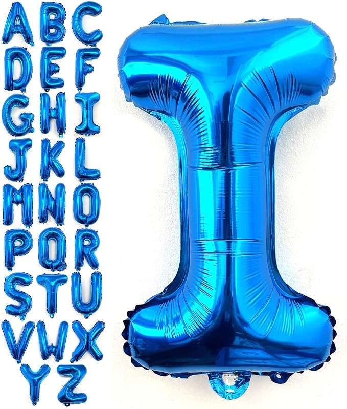 Lovoir 40 Inch Large Blue Letter I Balloons Big Size Jumbo Mylar Foil Helium Balloon for Birthday Party Celebration Decorations Alphabet Blue I