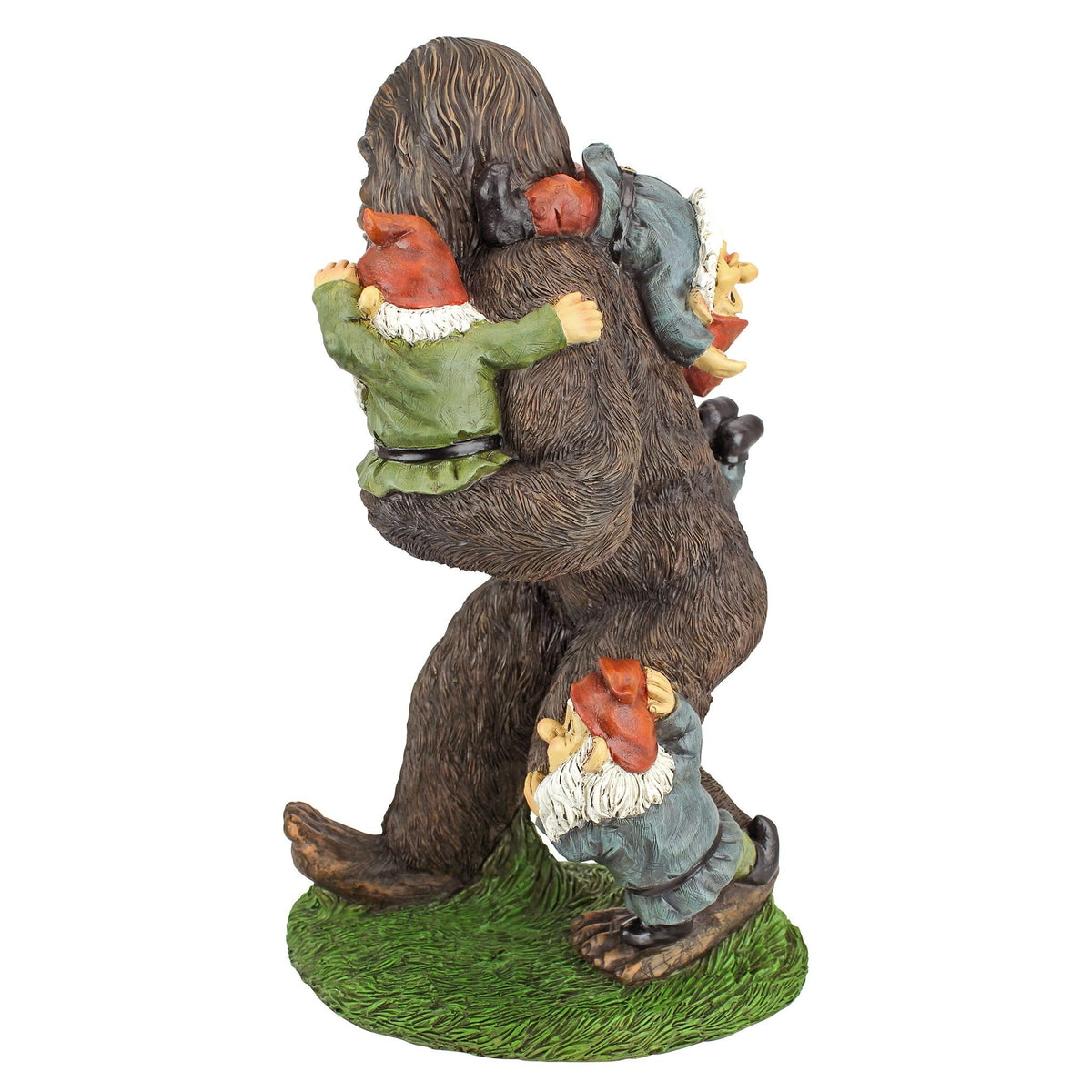 Design Toscano Schlepping the Garden Gnomes Bigfoot Yeti Indoor/Outdoor Garden Statue, 16 Inch Tall, Cast Stone Resin, Painted Full Color Finish