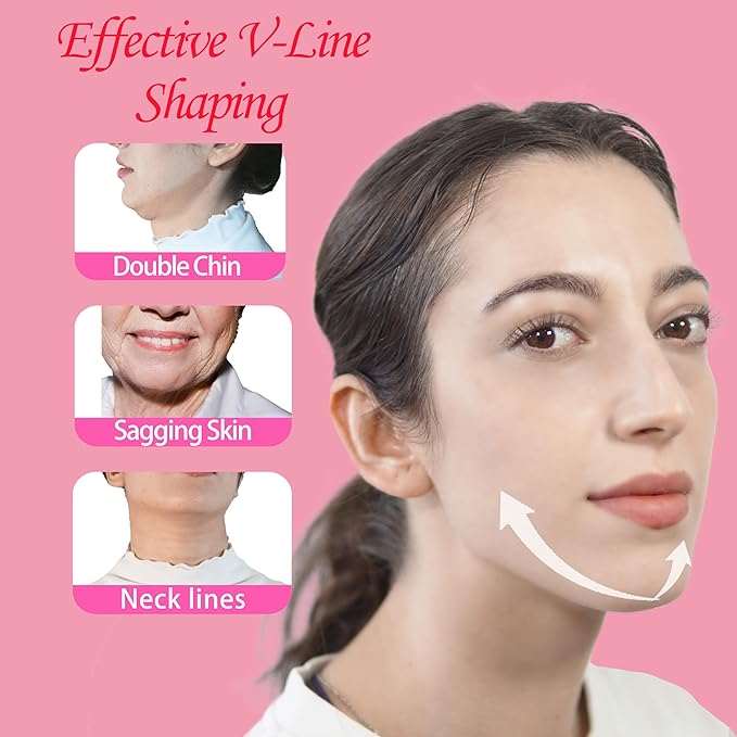 V Line Lifting Mask Chin Strap for Sleeping, Face Lifting Strap, Chin Strap, V Line Mask, Jawline Shaper, Jaw Strap, Double Chin Reducer,Face Lift Tape & Snoring Solution (Blue)
