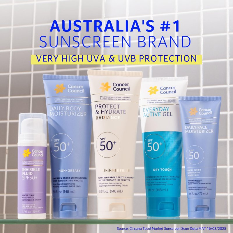 Cancer Council Invisible Fluid Face Sunscreen, SPF50+, Face Moisturizer Sun Care with Jojoba Oil, Vitamin E, Broad Spectrum UVA/UVB Sun Protection, Oily Sensitive Skin, Paraben & Fragrance Free, 50ml