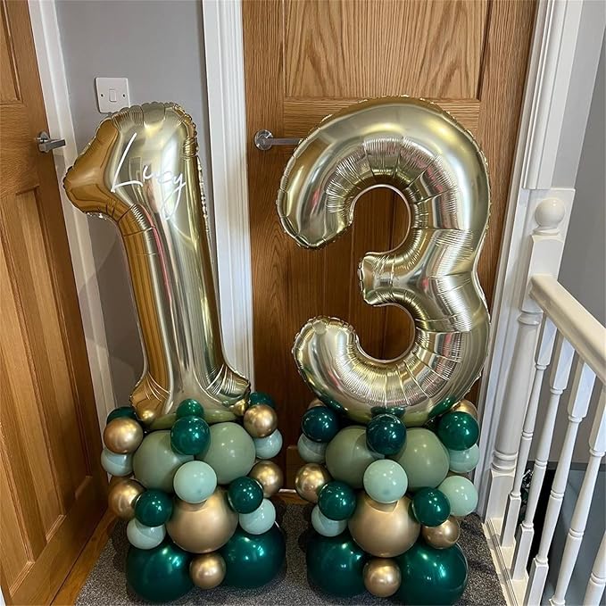 Champagne Gold Number 10 Balloons for 10th Birthday Decorations, 40 Inch Light Gold Helium Foil Number 1 & 0 Balloons for Girls Boys, 10th Birthday Balloons for Women Men Anniversary Party Supplies