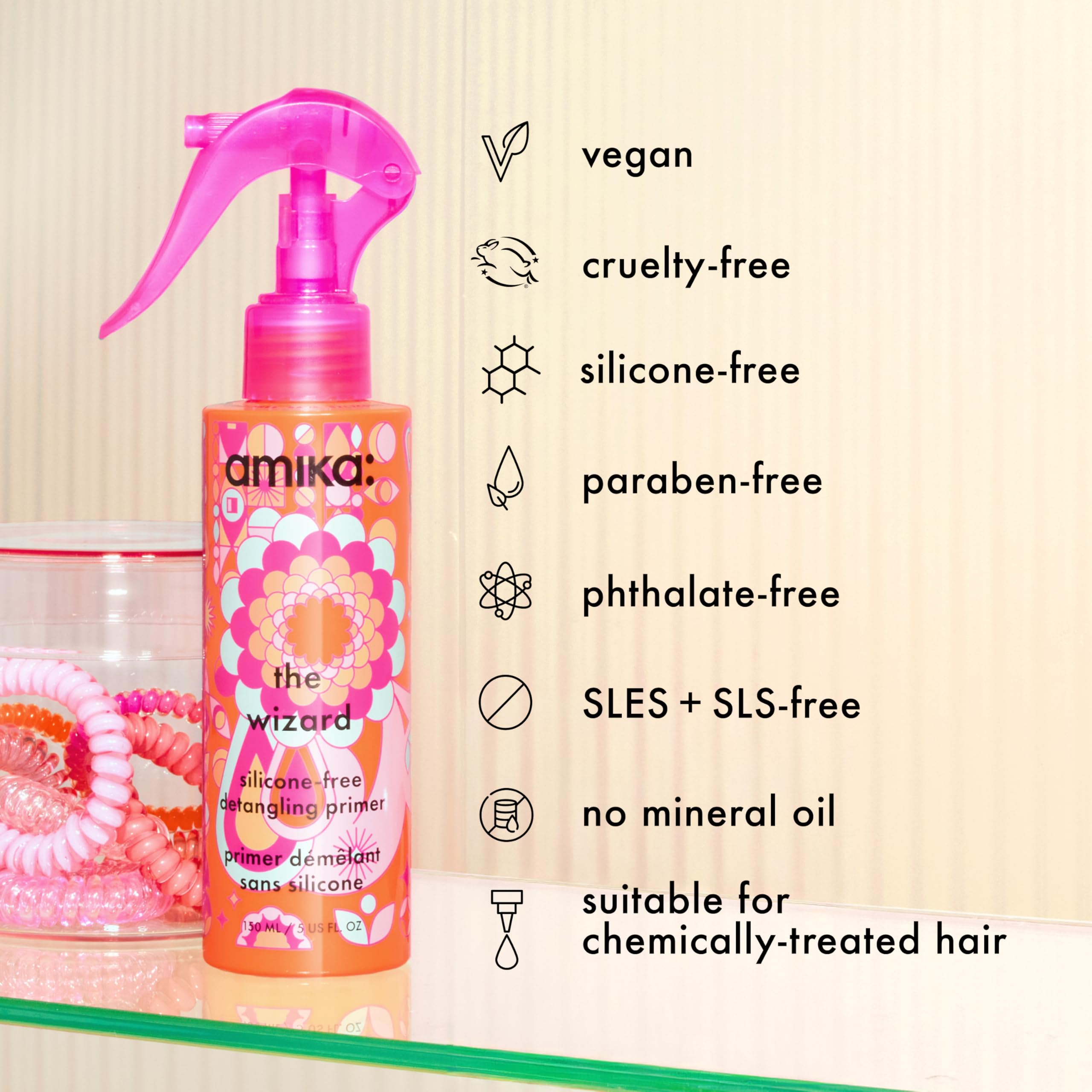amika the wizard silicone-free detangling primer, 150ml