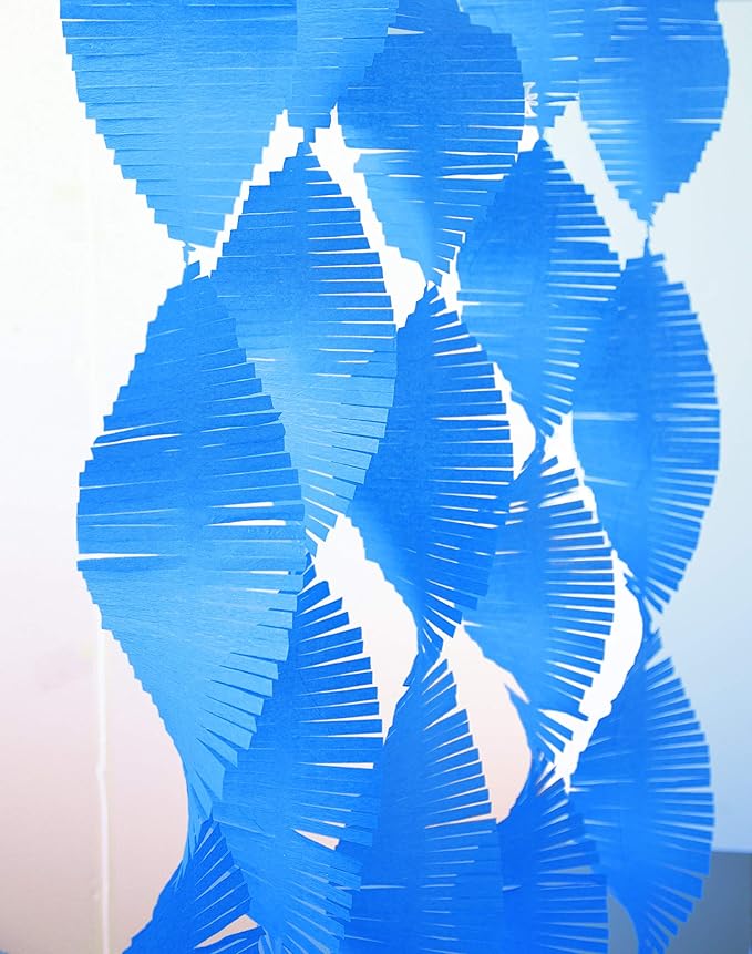 Elegant Royal Blue Tissue Fringe Garland - 9 ft. (1 Pc.) - Premium Paper, Stunning & Versatile Decor - Ideal for Any Events