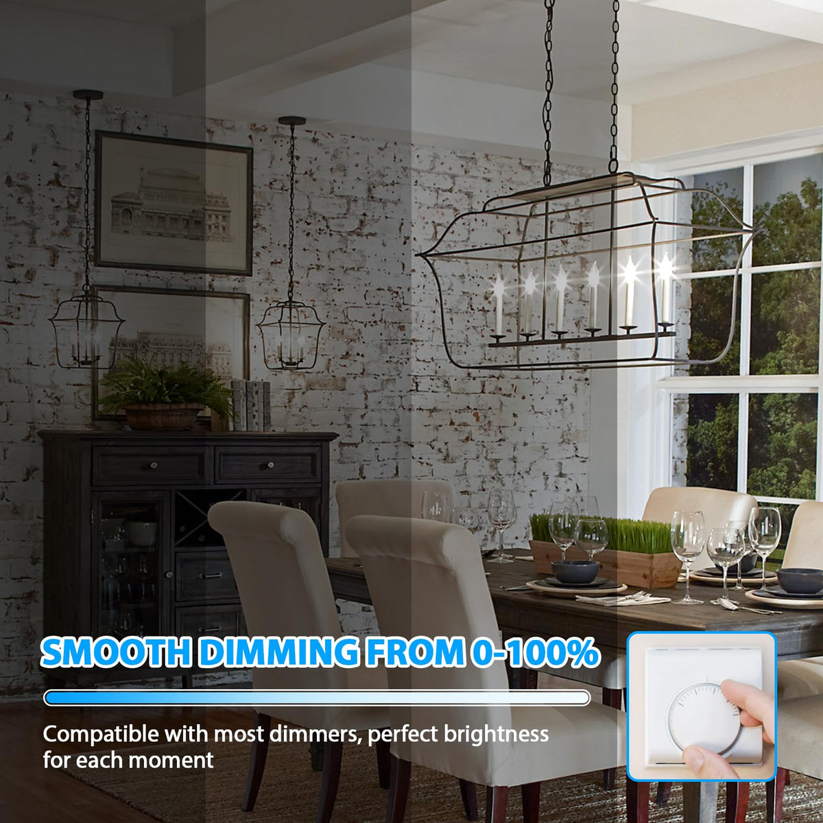 E12 Candelabra LED Light Bulbs, Dimmable 40 Watt Equivalent 5000K Bright Daylight White Candle Bulbs, 4W 460 LM Decorative CA10 Filament Chandelier Lamp Base for Bedroom Living Room Office, 12-Pack