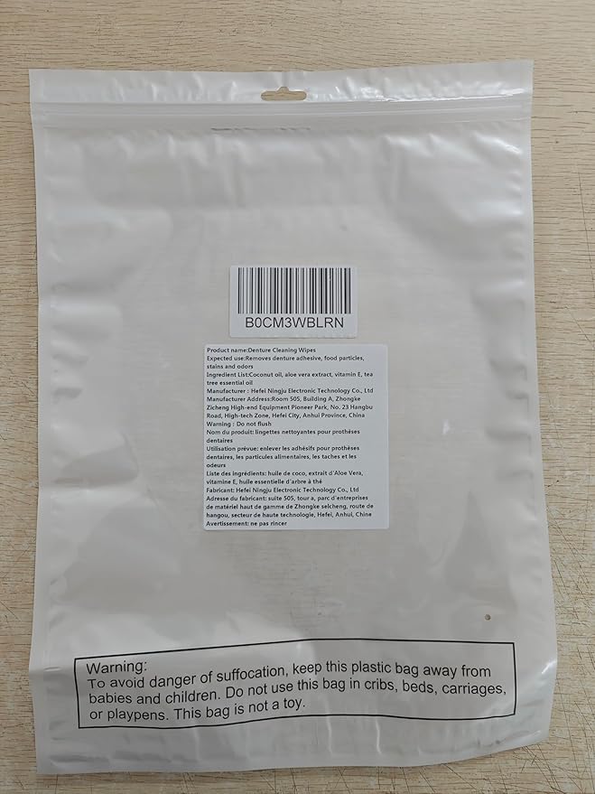 Timgle 200 Pcs Denture Cleaning Wipes Refreshes Gums Deep Cleaning Wipes for Remove Denture Adhesive, Food Debris, Stains and Odor