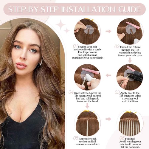 SEGO U Tip Hair Extensions Human Hair, Keratin Bonded & Loop Hair Extensions, K Tip Hot Fusion for Silky Straight Highlights, 1g per Strand, 50 Strands/50g, 22" Platinum blonde
