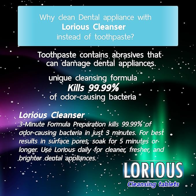 Retainer Cleaner and Other Dental Appliances Cleaner Tablets (120 tablets) for 4 months supply. For Retainer, Denture Appliances, Aligner and Mouth Guard.