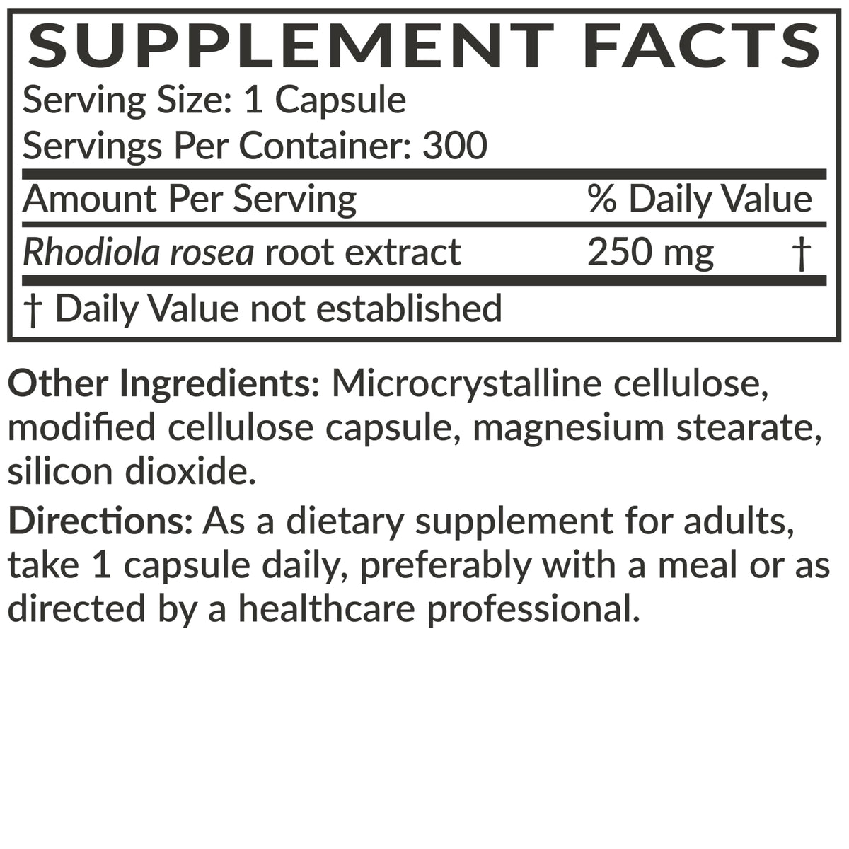 Futurebiotics Rhodiola Rosea Powder Adaptogenic Herb Vegetarian Capsules, 300 Count