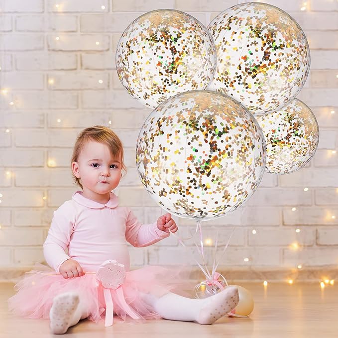 Sumind 40 Pcs Bobo Balloons Clear Balloons for Stuffing Bubble Transparente Burbuja for Valentines Christmas Wedding Birthday Party Decoration(10 Inch, 18 Inch, 20 Inch, 24 Inch)