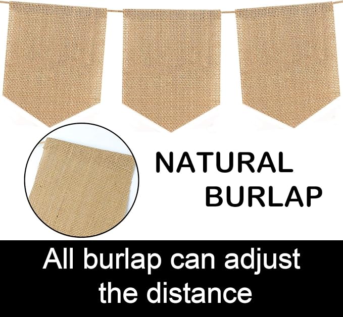 30Pcs Hand-Painted DIY Burlap Banners - for Kid Adults Party Decor