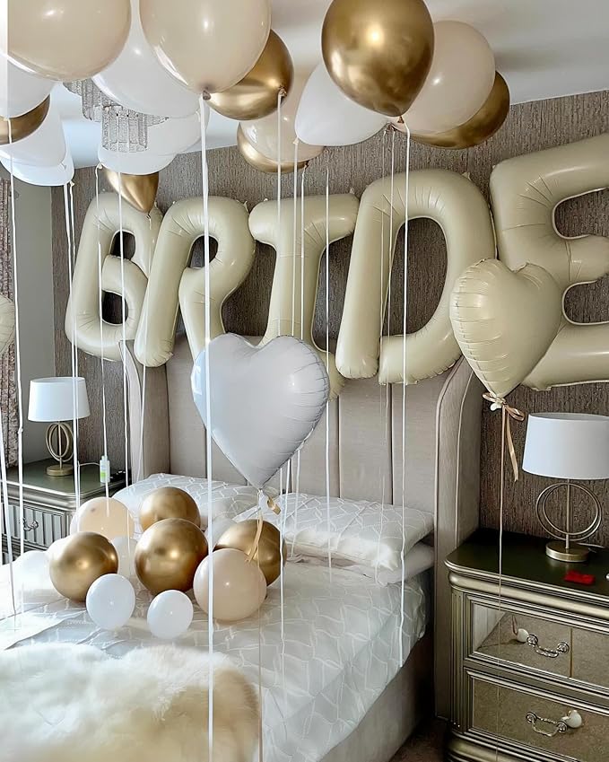 Cream B Letter Balloons,40 Inch Letter B Balloon Beige,Helium Custom Letter Balloon for Birthday Anniversary Party Decorations