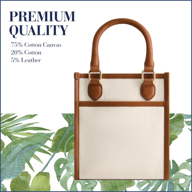 Tommy Bahama Women's Tote Bag, North South Canvas Travel Purse Handbag with Adjustable Shoulder Strap and Leather Trim, Natural