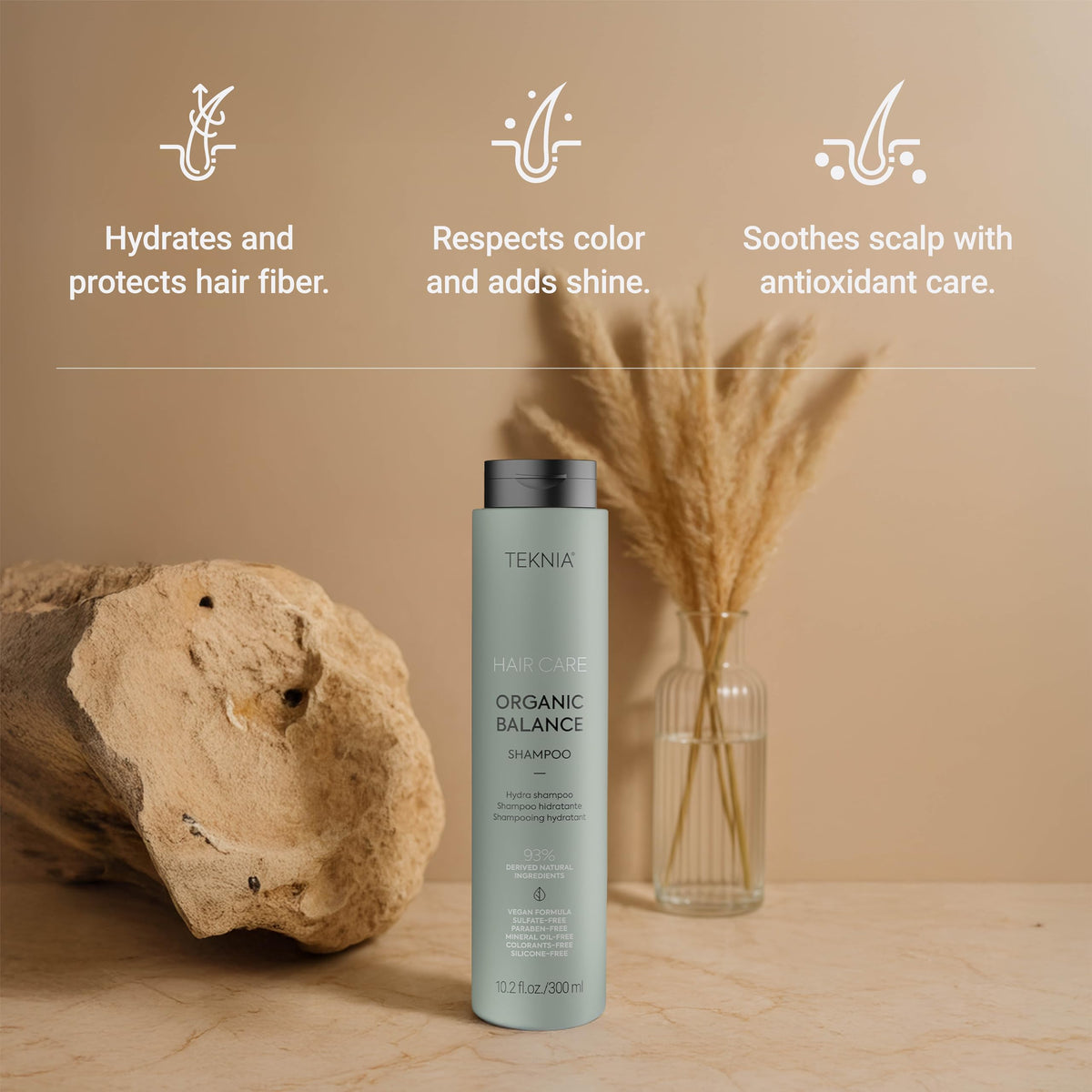 LAKMÉ Teknia Organic Balance Shampoo, Hydrating Shampoo, Hydration for Scalp and Hair, 10.2 Fl Oz