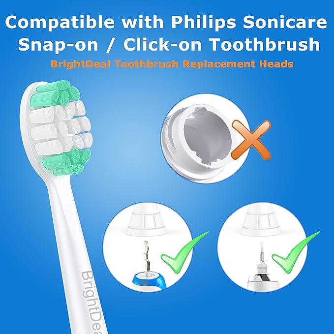 Replacement Toothbrush Heads for Philips Sonicare ProtectiveClean 4100 5100 6100 DailyClean DiamondClean EasyClean PowerUp Plaque Control C2 G2 HX6817/01 HX6857/11 White&Black, 4 Pack