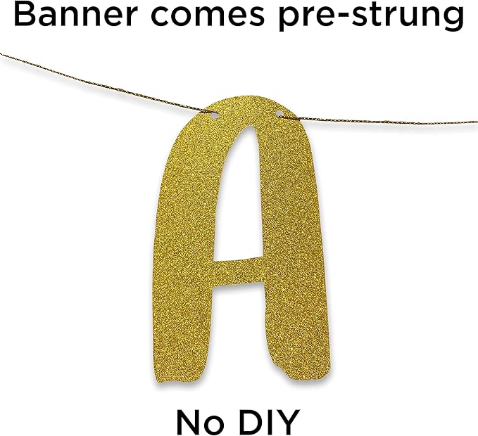 Pre-Strung Funny Bachelorette Gold Glitter Banner - Funny Bachelorette Party Decorations for Her - Party Supplies, Favors and Gifts