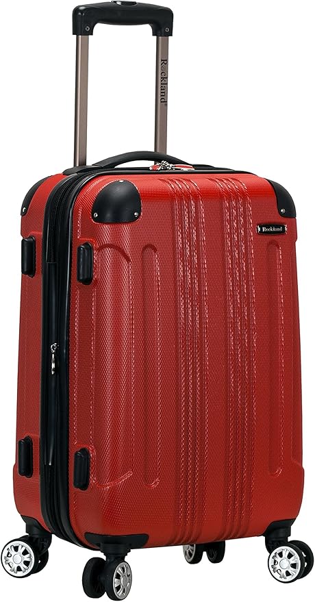 Rockland London Hardside Spinner Wheel Luggage, Carry-On 20", Red