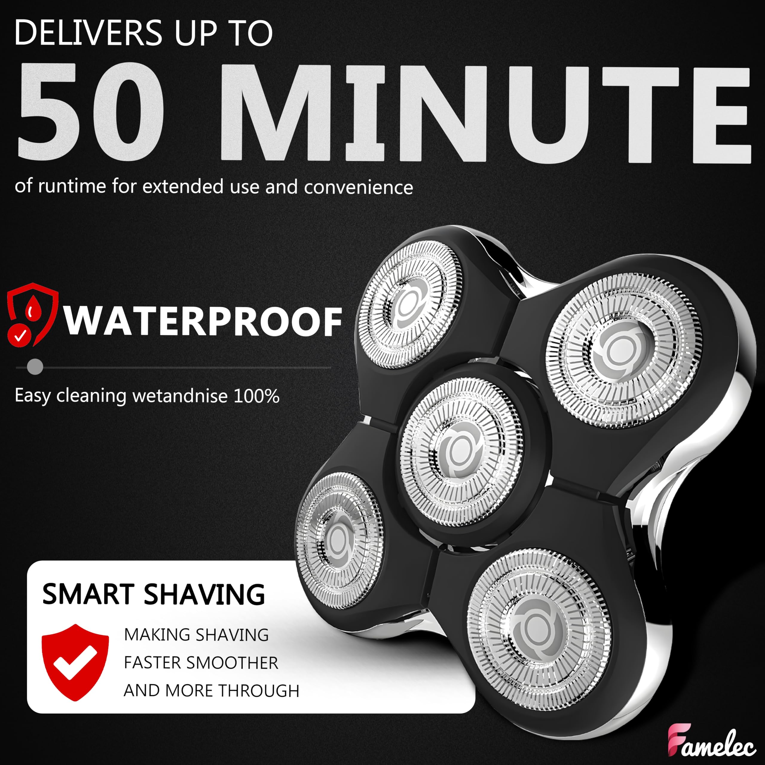 FAMELEC for Remington Balder Pro Head Shaver XR7000, Fit for Remington Balder Pro Replacement Head XR1500 XR1501, Replacement Head Shavers for Bald Men Compatible with Shaver for Men