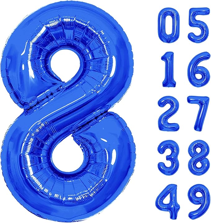 Number Balloons Navy Blue Balloons - Giant Number 10 Balloon, 10 20 30 40 50 Numbers Balloon Birthday Decorations, Blue Party Supplies for Boy Men