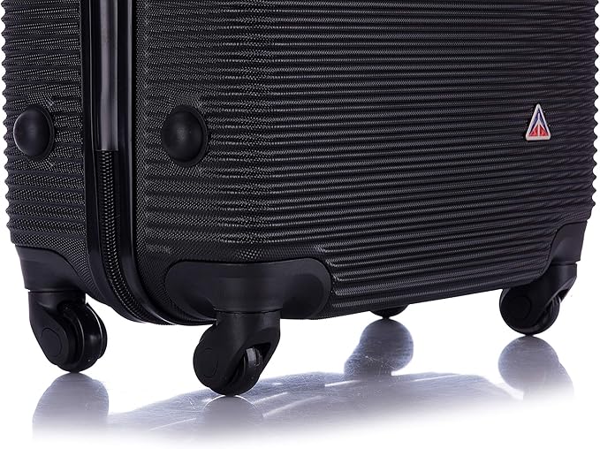 InUSA ROYAL Hardside Spinner Luggage with Ergonomic Handles | Spacious Travel Suitcase with Four Spinner Wheels and Studs | 32 Inch Extra Large Spinner Luggage | Black