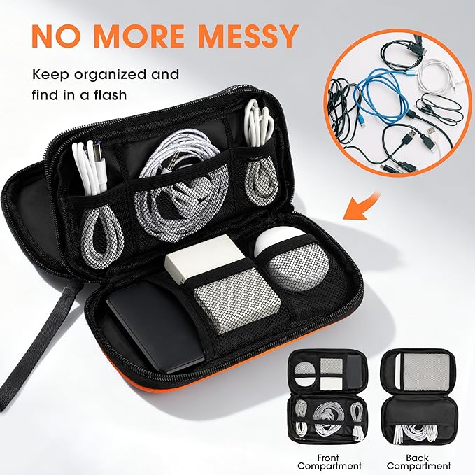 Toncoke Travel Toiletry Bag Set, Hanging Toiletry Bag Premium Faux Leather, Toiletry Bag for Women & Men, Travel Essentials Makeup Bag Water-resistant, Orange