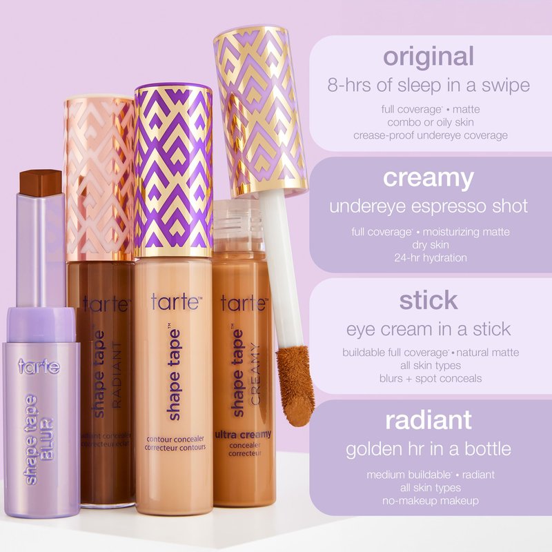 tarte shape tape creamy concealer – Full Coverage Makeup with Built-In Eye Cream, 24HR Hydrating Natural Moisturizing Matte Finish for Redness & Fine Lines, Vegan & Cruelty-Free, full size, 12N