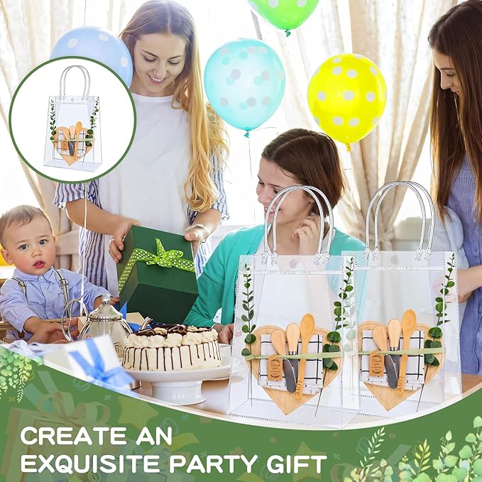 55 Pcs Baby Shower Prizes for Game Winners, 6 Sets Bamboo Cheese Board Kit with Utensils & Towel, Thank You Cards & Gift Bags for Adult Party Favors