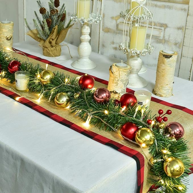 DearHouse 40 Foot Christmas Garland, Artificial Pine Garland Holiday Decor for Outdoor or Indoor Home Garden Artificial Green Greenery, or Fireplaces Holiday Party Decoration