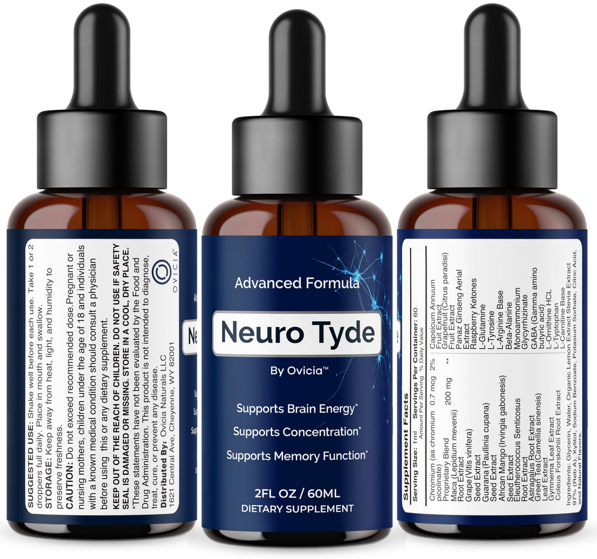 NeuroTyde Drops - Neuro Tyde Support Premium Liquid Advanced Formula, Daily Neurotyde All Natural Ingredients Support Focus Memory for Overall Health & Wellness, 1 Bottle for 1 Month