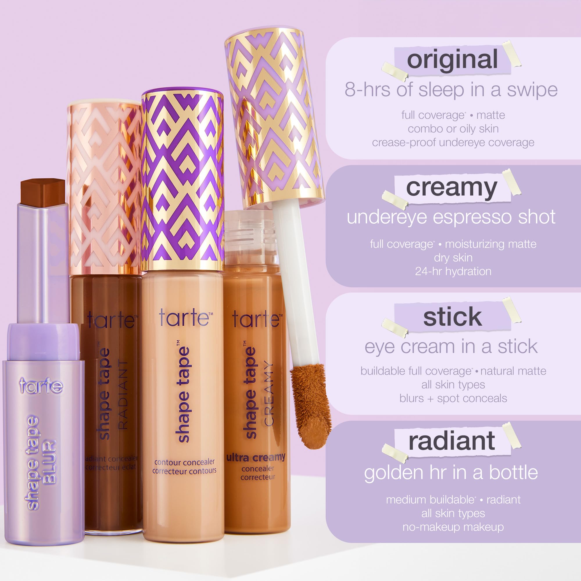 tarte shape tape creamy concealer – Full Coverage Makeup with Built-In Eye Cream, 24HR Hydrating Natural Moisturizing Matte Finish for Redness & Fine Lines, Vegan & Cruelty-Free, full size, 53H