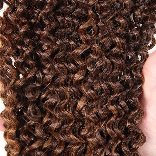 Highlight Human Hair Bundles Brown 24 26 28 Inch Color P4/30 Curly Wave Bundles Human Hair Extension Highlight Brown 12A Unprocessed Brazilian Virgin Double Weft Double Weft