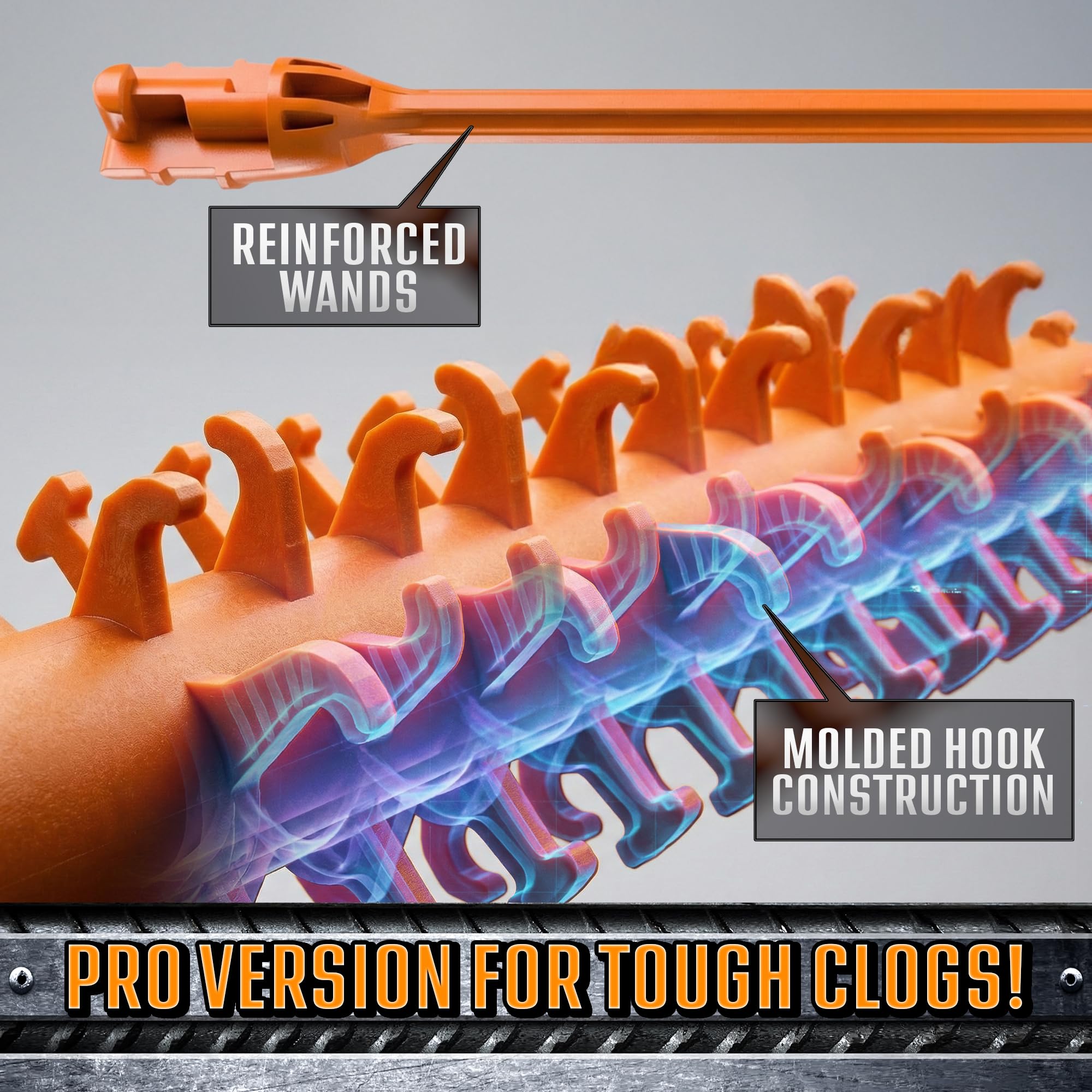FlexiSnake Pro Drain Weasel Sink Snake Hair Clog Remover Tool, 5 Wands