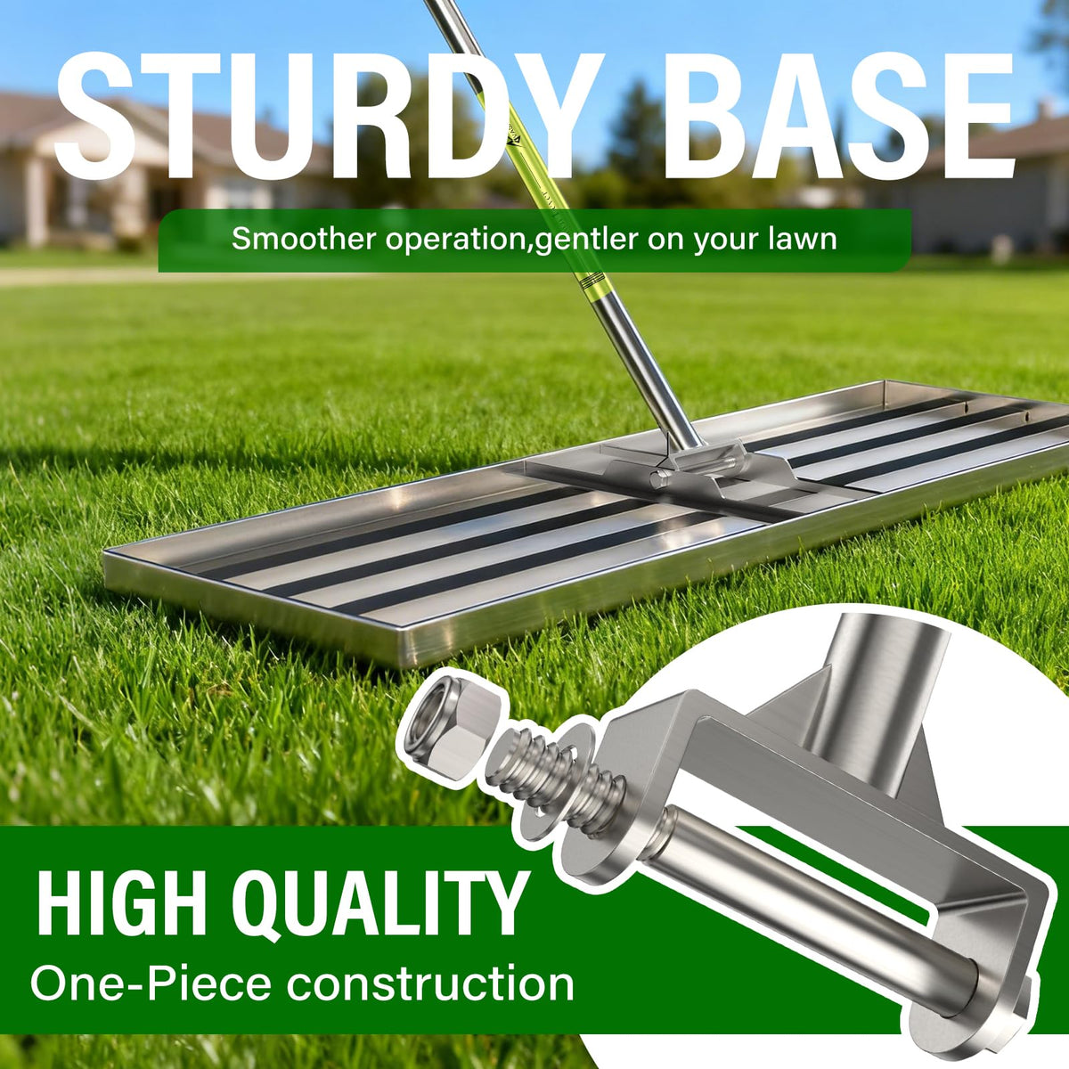 48x12 in Lawn Leveling Rake,Heavy-Duty Stainless Steel Landscape Rake