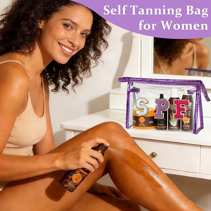 COSHAYSOO Sunscreen Bag Clear Makeup Toiletry Pouch Beach Vacation Essentials for Women Teen Girls Trip Gifts Summer Pool Travel Must Have Accessories Waterproof Stuff