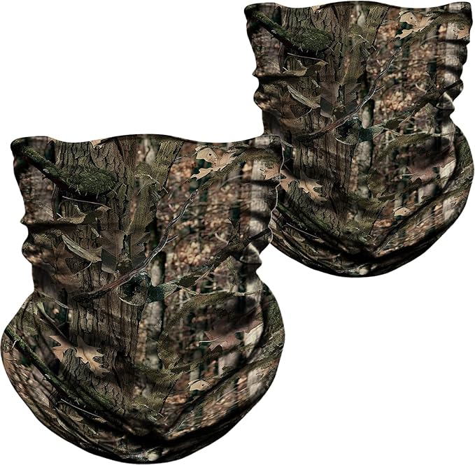 WTACTFUL 2-Pack Camouflage Face Mask Bandana for Men Women - Breathable, Seamless, Moisture Wicking & Versatile