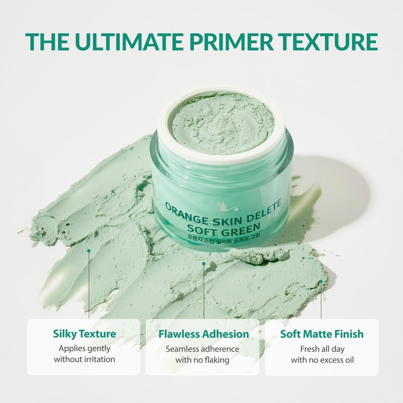 Orange Skin Delete Soft Green Pore Primer Skin Smoothing Long Lasting Wear Korean Makeup 30g 1.06 oz