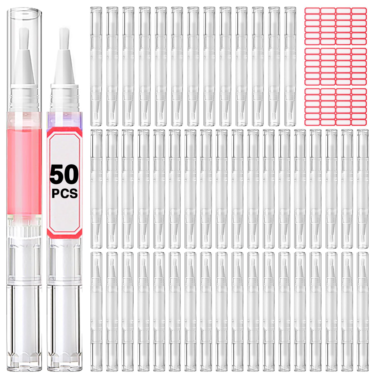 DupakSYS 3ml 50Pcs Nail Oil Pen, Empty Cuticle Oil Pen For Nail Growth