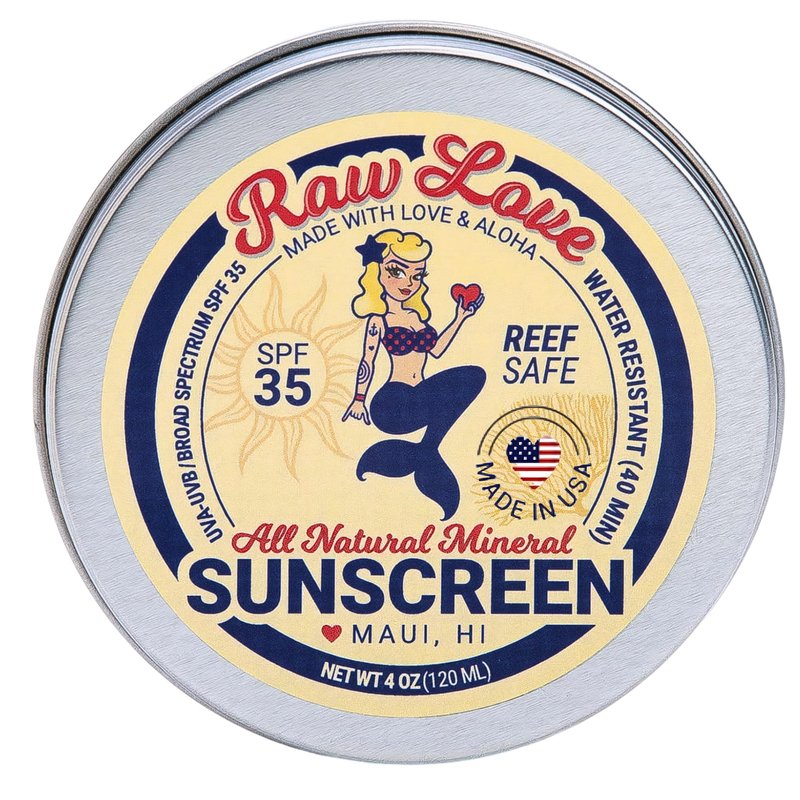 Raw Love Sunscreen Bundle | Reef Safe SPF 35+ Sunscreen & SPF 15 Lip Balm | Mineral Sunscreen with Non-Nano Zinc Oxide | Water Resistant, Baby Safe, Plastic Free | Made in USA