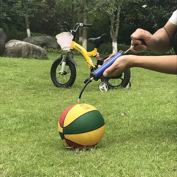 HDNNC Portable Ball Pump, Air Pump with 4 Needles 2 Nozzle 1 Extension Hose Great for Basketball Football Volleyball Soccer