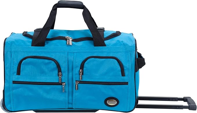 Rockland Rolling Duffel Bag, Black, 22"