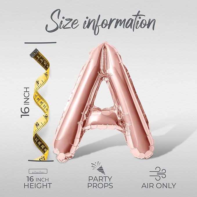 Letter Balloons - LETS GET SPICY 16" Inch Alphabet Letters Foil Mylar Balloon Bachelorette Party Banner (Rose Gold)
