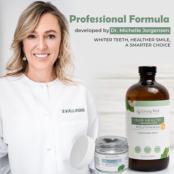 Whitening & Remineralizing + Gum Health Bundle | Hydroxyapatite Tooth Powder & Gum Health Mouthwash