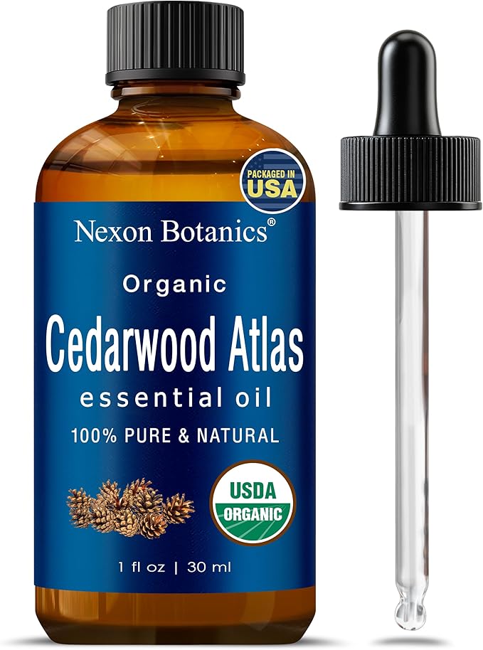 Organic Cedarwood Essential Oil 30 ml - Pure, Natural Oils for Aromatherapy, Diffusers, DIY, Candle and Soap Making Scent - Nexon Botanics
