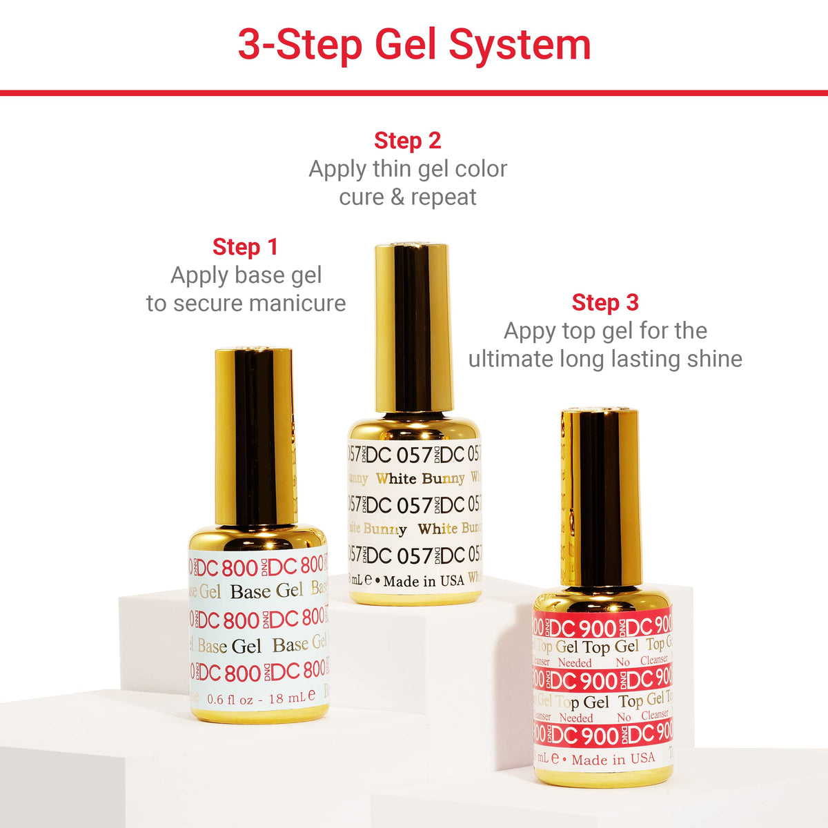 DND DC Gel Polish Set, Pink Collection, UV/LED GelPolish and Air Dry Nail Lacquer, Matching Chip-Free Polish Duo, 090 Ash Rose, 0.5 Fl Oz Each