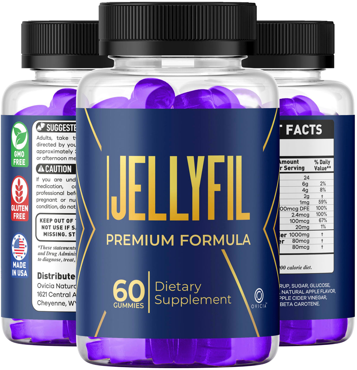 (5 Pack) Jellyfil Gummies - Official Jellyfil Gummys with All Natural Ingredients, Advanced JellyFil Maximum Strength Vitamins Formula for Wellness & Overall Health Support, 300 Gummies for 5 Months
