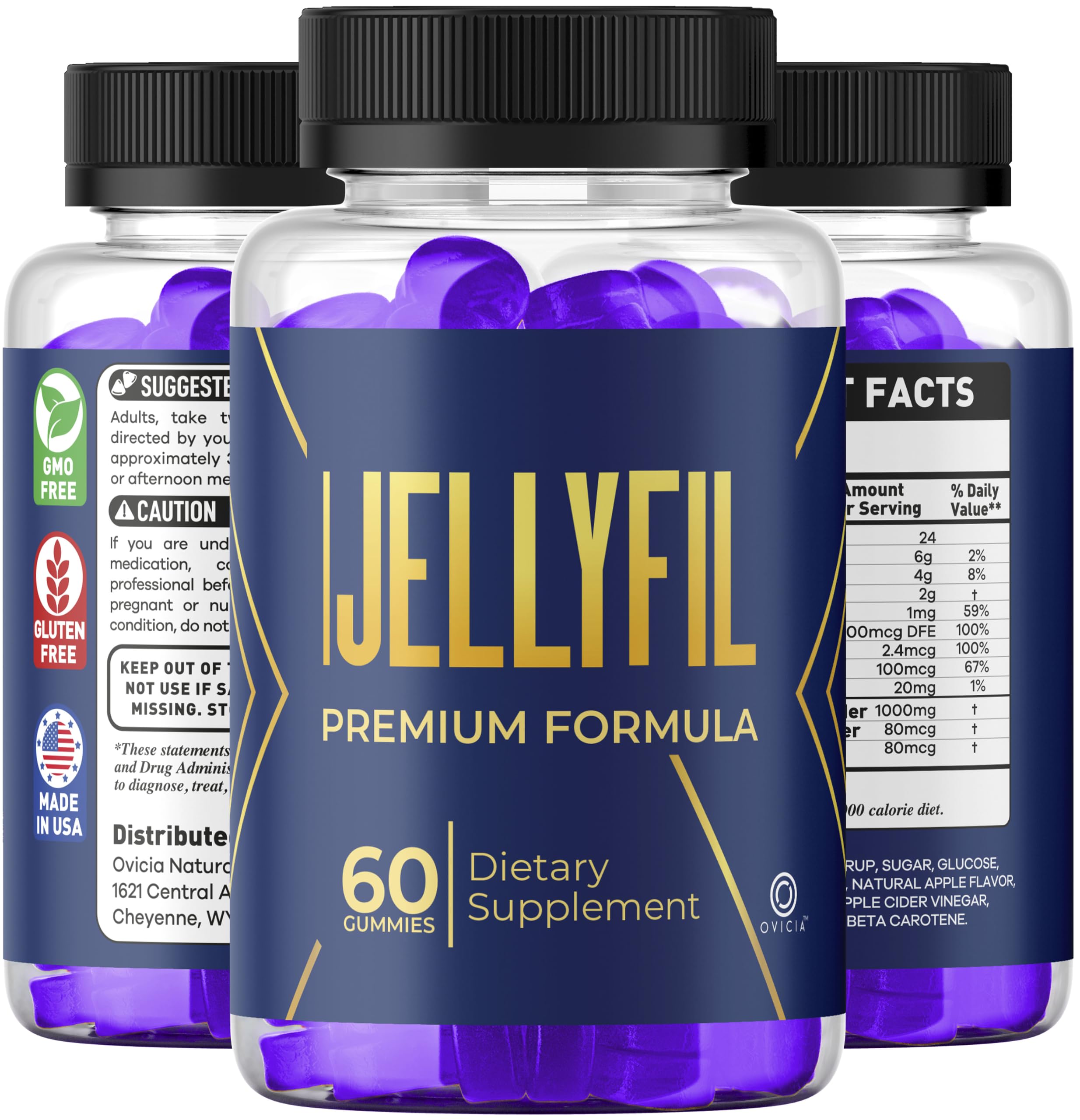 (3 Pack) Jellyfil Gummies - Official Jellyfil Gummys with All Natural Ingredients, Advanced JellyFil Maximum Strength Vitamins Formula for Wellness & Overall Health Support, 180 Gummies for 3 Months